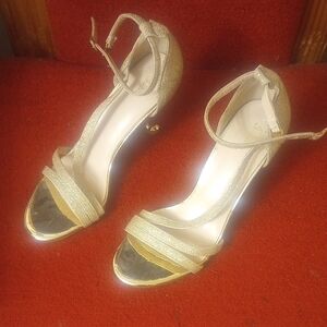 Elegant Gold Strappy Heels